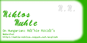 miklos muhle business card